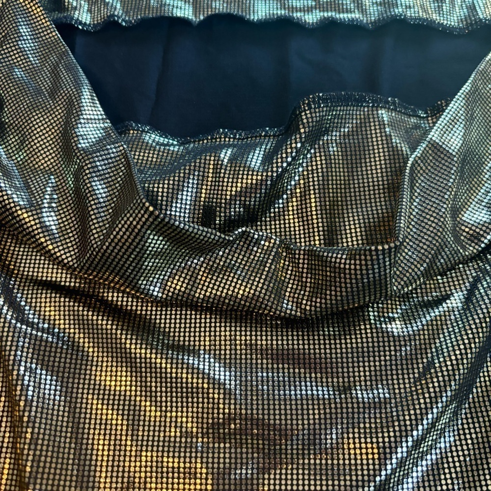 SHEIN Gold Metallic Mini Dress - size L - Picture 5 of 6